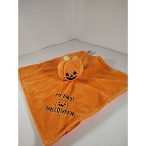 Baby Starters Pumpkin Security Blanket Halloween Jack O Lantern 13x13 Rattle